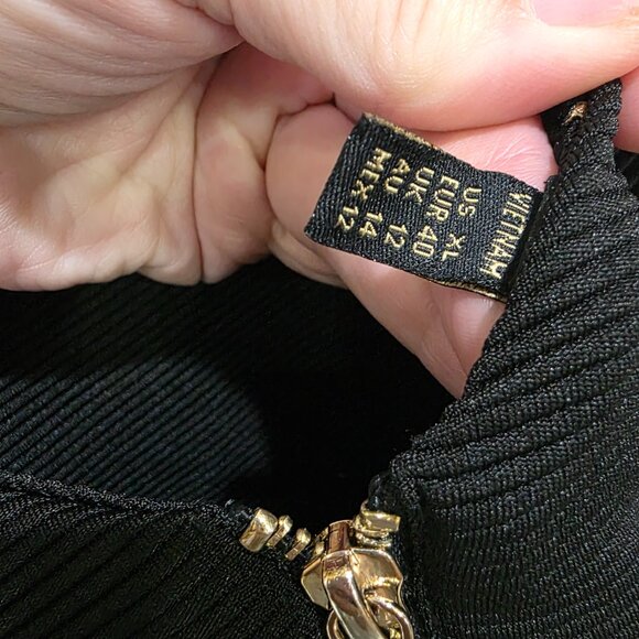 Kardashian Kollection Black Bodycon Dress XL | Cutout Front Detail - Picture 13 of 14